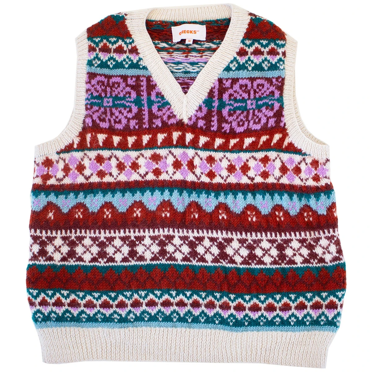 Checks Fair Isle Hand Knit Vest