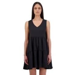 Huffer Washed V Neck Dress
